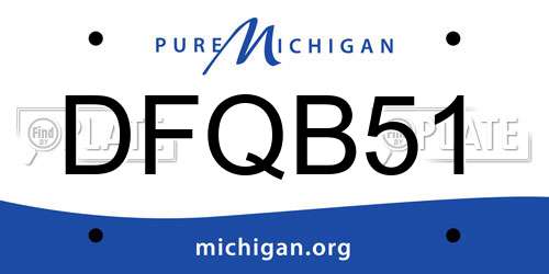 DFQB51 Michigan License Plate