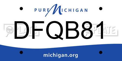 DFQB81 Michigan License Plate
