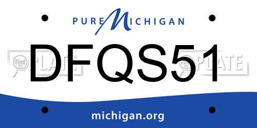 DFQS51 Michigan License Plate