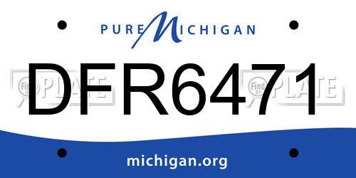 DFR6471 Michigan License Plate