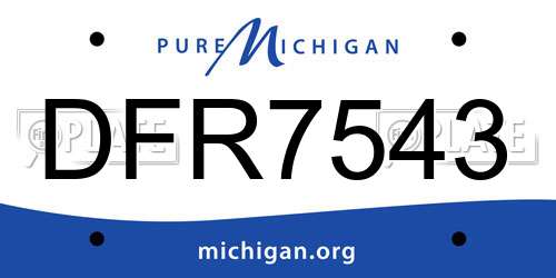 DFR7543 Michigan License Plate