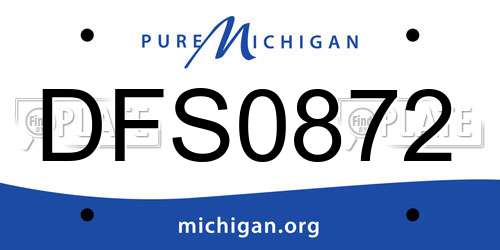 DFS0872 Michigan License Plate
