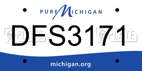 DFS3171 Michigan License Plate