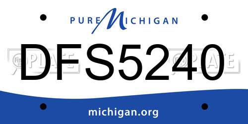 DFS5240 Michigan License Plate