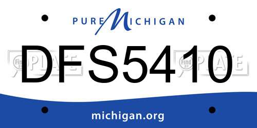 DFS5410 Michigan License Plate