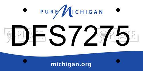 DFS7275 Michigan License Plate