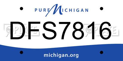 DFS7816 Michigan License Plate