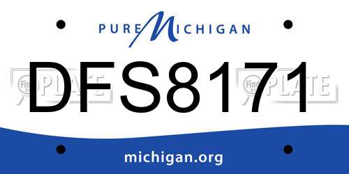DFS8171 Michigan License Plate