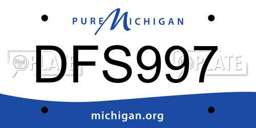 DFS997 Michigan License Plate