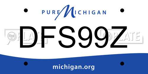 DFS99Z Michigan License Plate