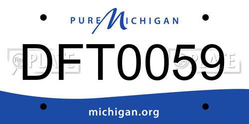 DFT0059 Michigan License Plate
