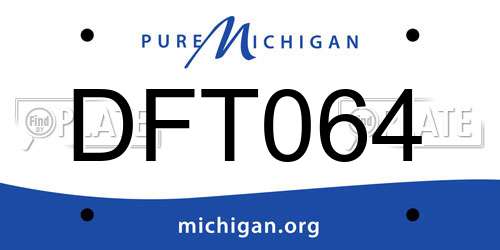 DFT064 Michigan License Plate
