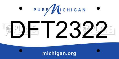 DFT2322 Michigan License Plate