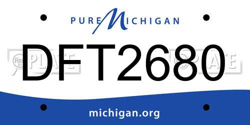 DFT2680 Michigan License Plate