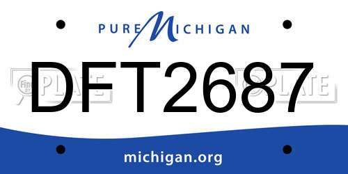 DFT2687 Michigan License Plate