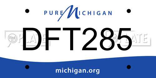 DFT285 Michigan License Plate