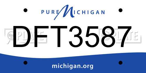 DFT3587 Michigan License Plate