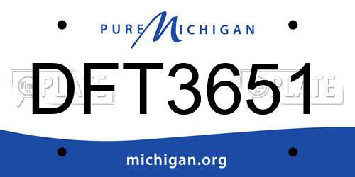 DFT3651 Michigan License Plate