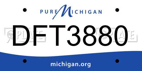 DFT3880 Michigan License Plate