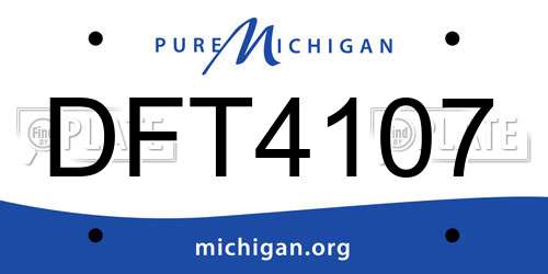 DFT4107 Michigan License Plate