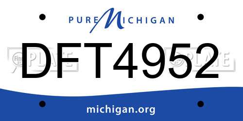 DFT4952 Michigan License Plate