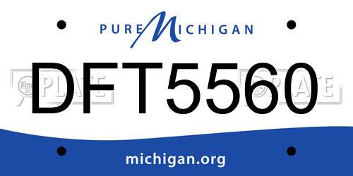 DFT5560 Michigan License Plate