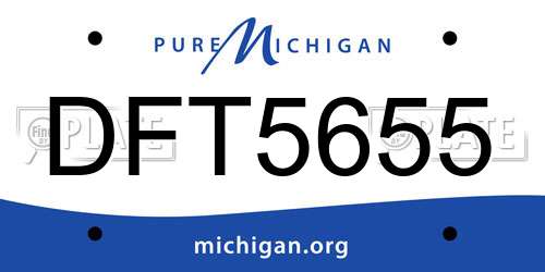 DFT5655 Michigan License Plate
