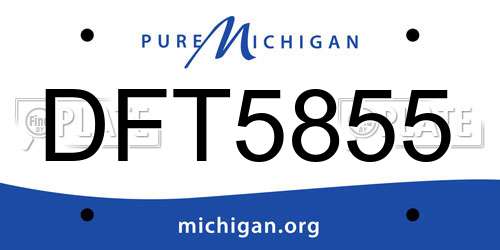 DFT5855 Michigan License Plate
