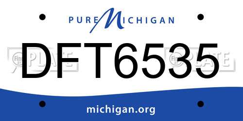 DFT6535 Michigan License Plate