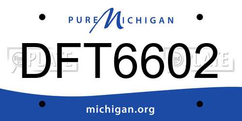 DFT6602 Michigan License Plate
