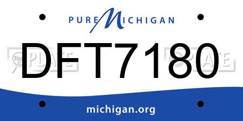 DFT7180 Michigan License Plate