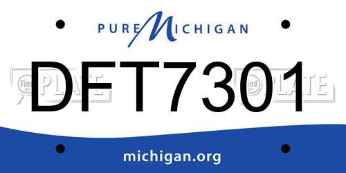 DFT7301 Michigan License Plate