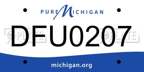 DFU0207 Michigan License Plate