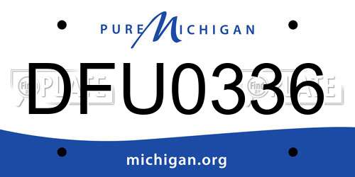 DFU0336 Michigan License Plate