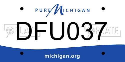 DFU037 Michigan License Plate