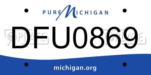 DFU0869 Michigan License Plate
