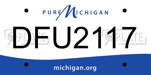 DFU2117 Michigan License Plate