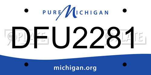 DFU2281 Michigan License Plate
