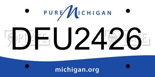 DFU2426 Michigan License Plate