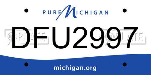 DFU2997 Michigan License Plate