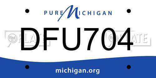 DFU704 Michigan License Plate