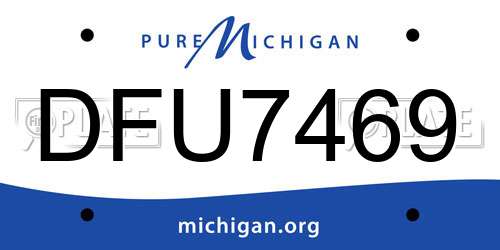DFU7469 Michigan License Plate