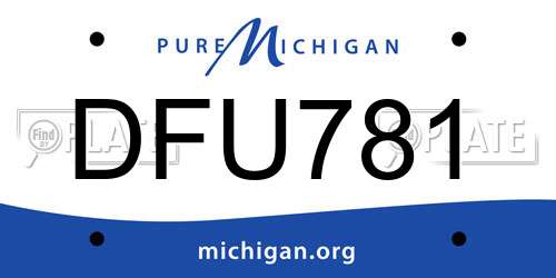 DFU781 Michigan License Plate