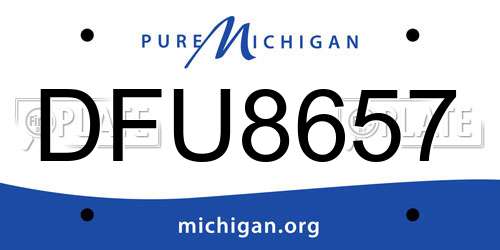 DFU8657 Michigan License Plate