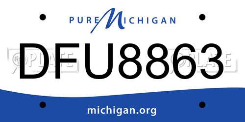DFU8863 Michigan License Plate