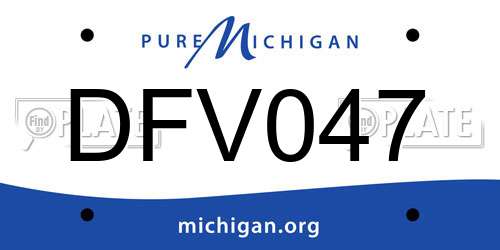 DFV047 Michigan License Plate