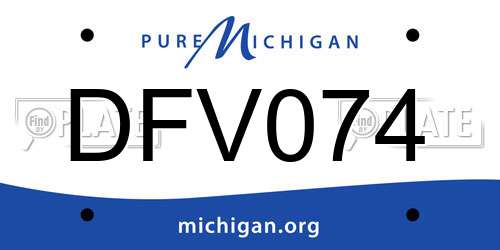 DFV074 Michigan License Plate