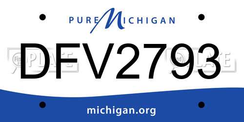 DFV2793 Michigan License Plate