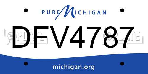 DFV4787 Michigan License Plate