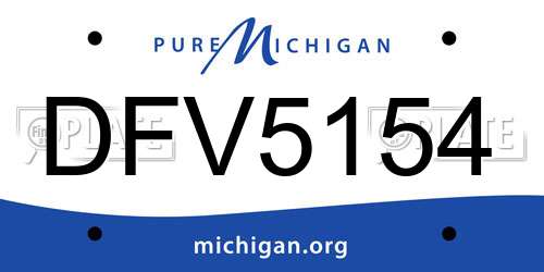 DFV5154 Michigan License Plate